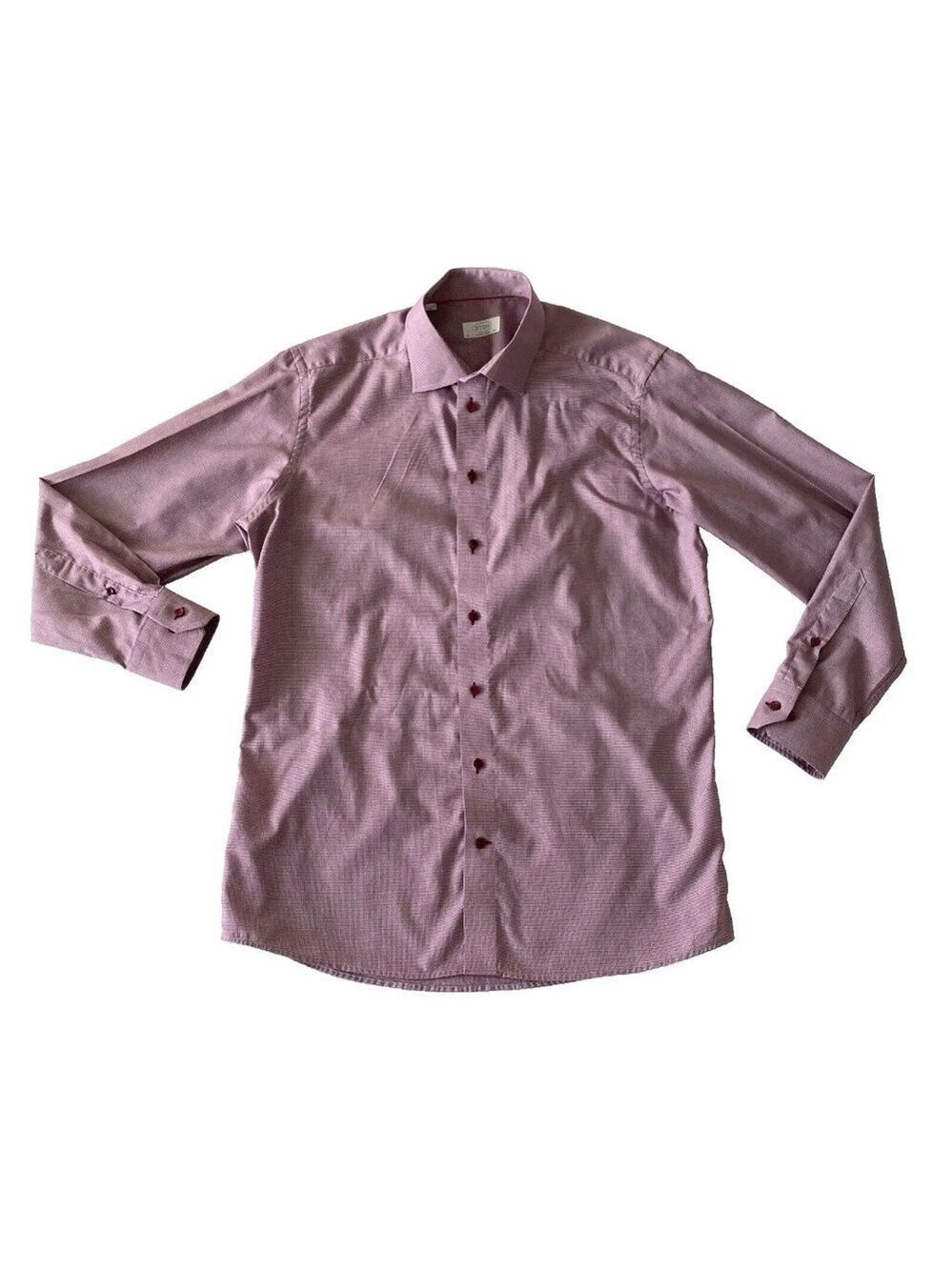 ETON Contemporary Fit Men's Button Up Dress Shirt Purple Size 42, 16.5 EUC